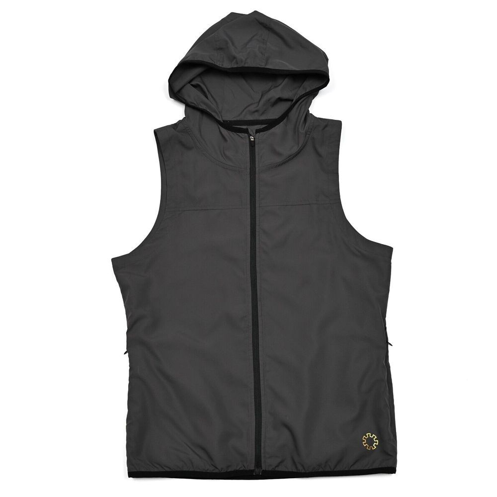Joules Athletics Vest Womens‎ Large Gray Full Zip Hooded Zip Pockets Lightweight
